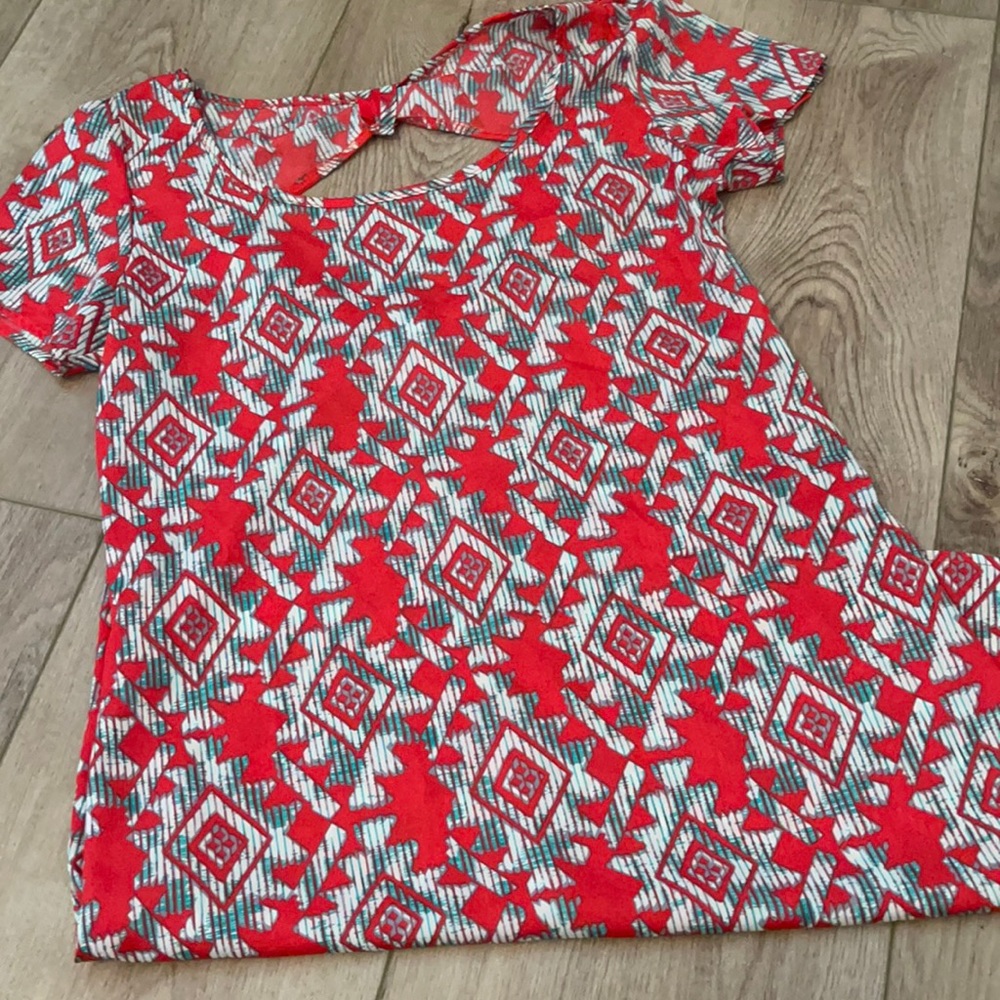 Printed red dress size small